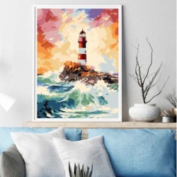 PINTAR POR NUMEROS FARO EN LA TORMENTA PINTAR POR NUMEROS FARO EN LA TORMENTA