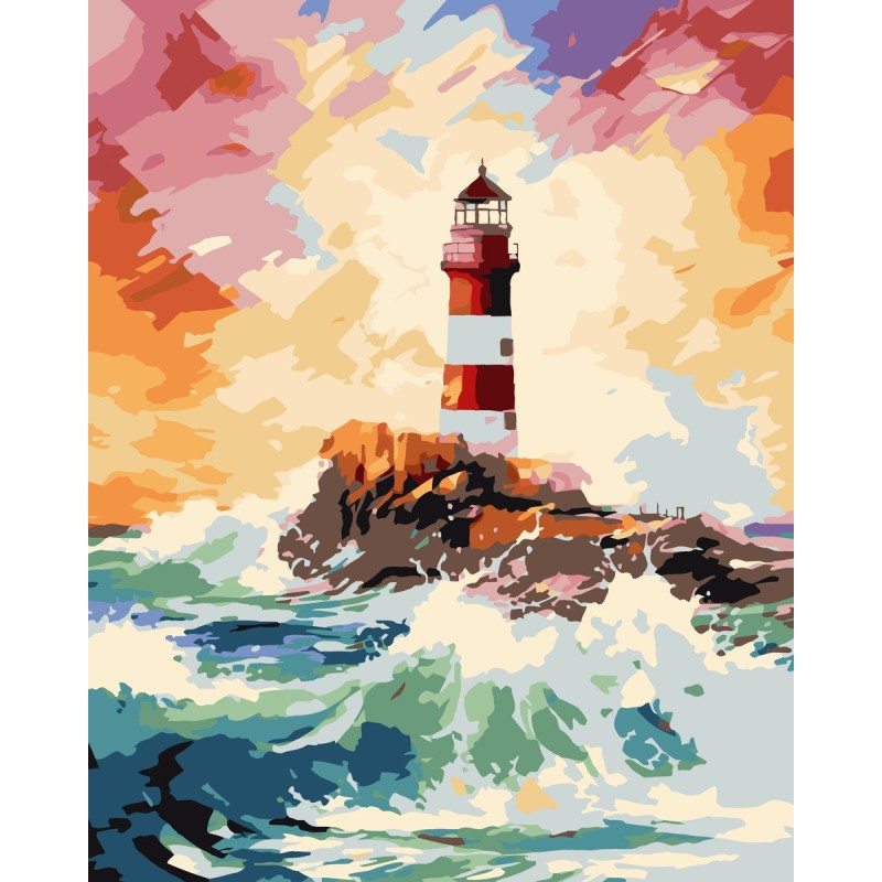 PINTAR POR NUMEROS FARO EN LA TORMENTA PINTAR POR NUMEROS FARO EN LA TORMENTA