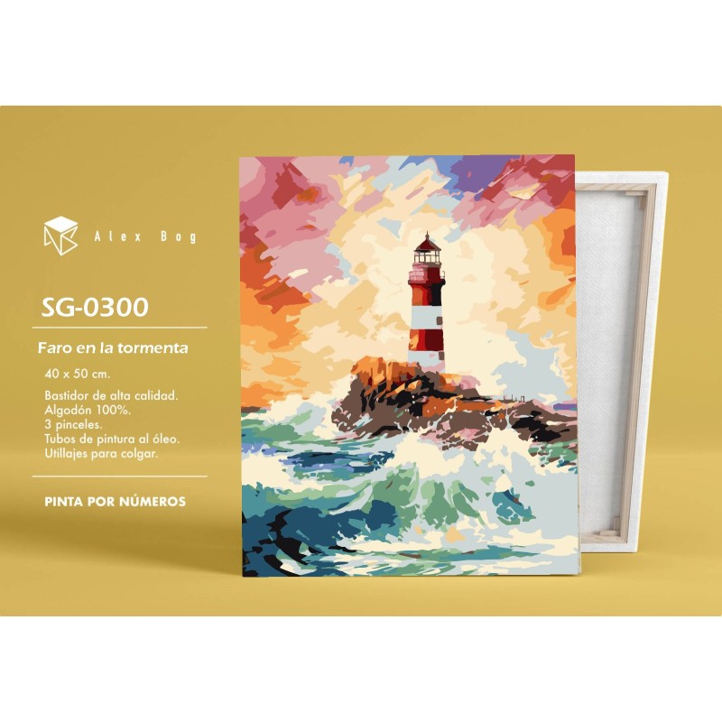 PINTAR POR NUMEROS FARO EN LA TORMENTA PINTAR POR NUMEROS FARO EN LA TORMENTA