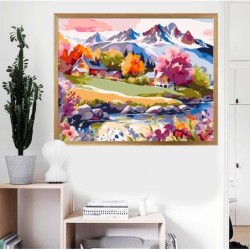 PINTAR POR NUMEROS MONTAÑAS NEVADAS EN OTOÑO PINTAR POR NUMEROS MONTAÑAS NEVADAS EN OTOÑO