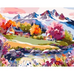 PINTAR POR NUMEROS MONTAÑAS NEVADAS EN OTOÑO PINTAR POR NUMEROS MONTAÑAS NEVADAS EN OTOÑO