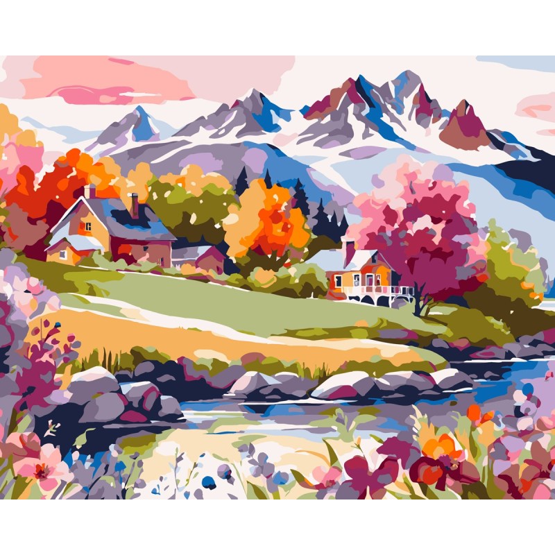 PINTAR POR NUMEROS MONTAÑAS NEVADAS EN OTOÑO PINTAR POR NUMEROS MONTAÑAS NEVADAS EN OTOÑO