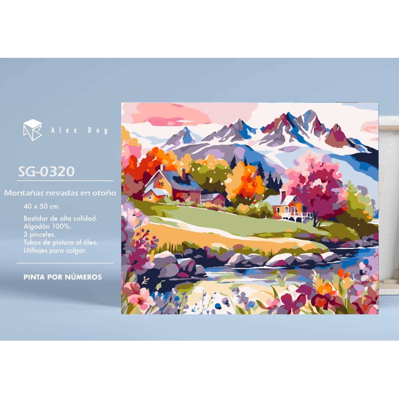 PINTAR POR NUMEROS MONTAÑAS NEVADAS EN OTOÑO PINTAR POR NUMEROS MONTAÑAS NEVADAS EN OTOÑO
