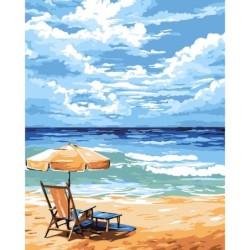 PINTAR POR NUMEROS PLAYA CON SOMBRILLA PINTAR POR NUMEROS PLAYA CON SOMBRILLA