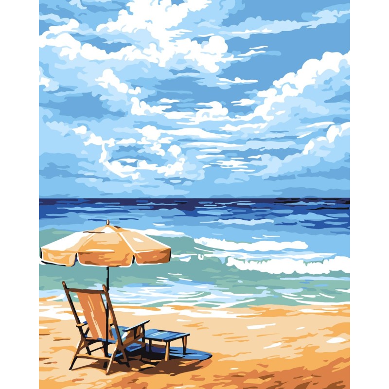 PINTAR POR NUMEROS PLAYA CON SOMBRILLA PINTAR POR NUMEROS PLAYA CON SOMBRILLA