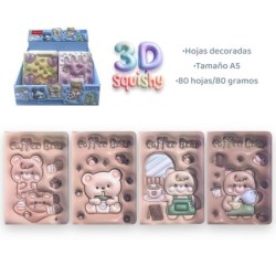 EXP.12 LIBRETAS 3D COFEE BEAR,4 DISEÑOS EXP.12 LIBRETAS 3D COFEE BEAR,4 DISEÑOS