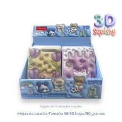 EXP.12 LIBRETAS 3D COFEE BEAR,4 DISEÑOS EXP.12 LIBRETAS 3D COFEE BEAR,4 DISEÑOS