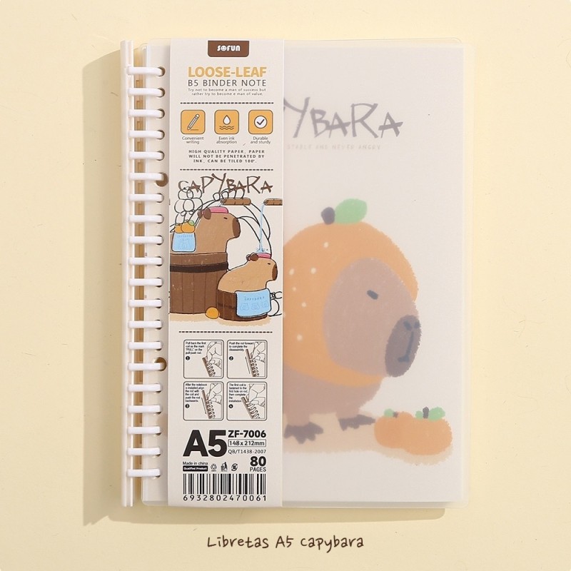 PACK 4 LIBRETAS A5 CAPYBARA BAÑO PACK 4 LIBRETAS A5 CAPYBARA BAÑO