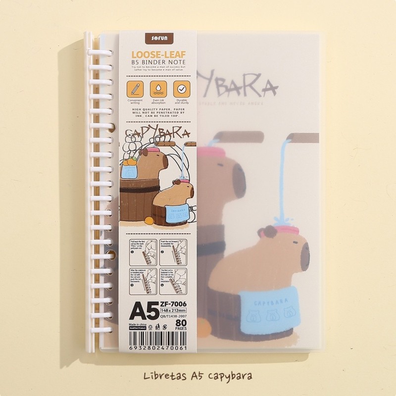 PACK 4 LIBRETAS A5 CAPYBARA BAÑO PACK 4 LIBRETAS A5 CAPYBARA BAÑO