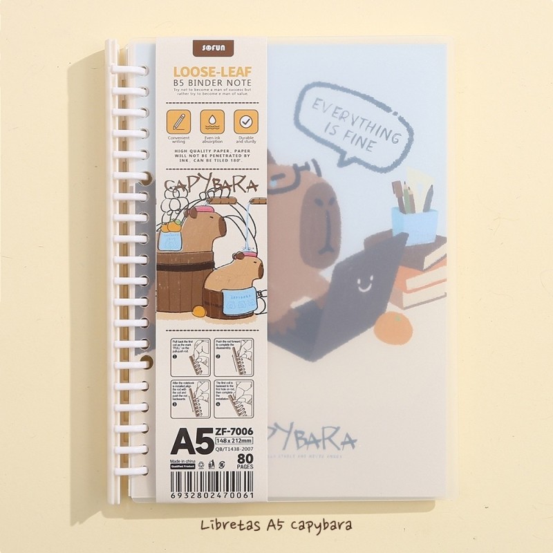 PACK 4 LIBRETAS A5 CAPYBARA BAÑO PACK 4 LIBRETAS A5 CAPYBARA BAÑO