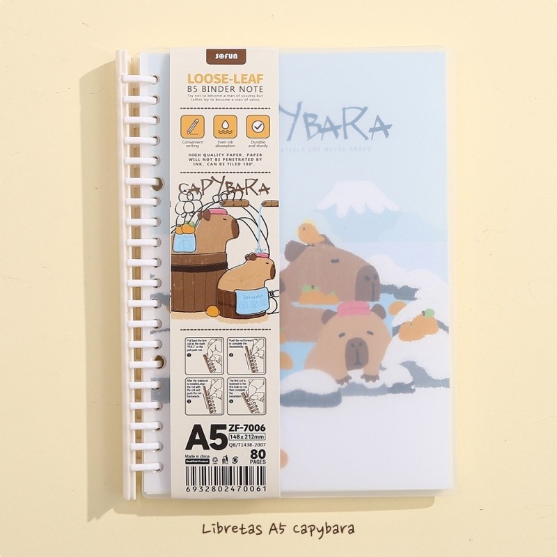 PACK 4 LIBRETAS A5 CAPYBARA BAÑO PACK 4 LIBRETAS A5 CAPYBARA BAÑO