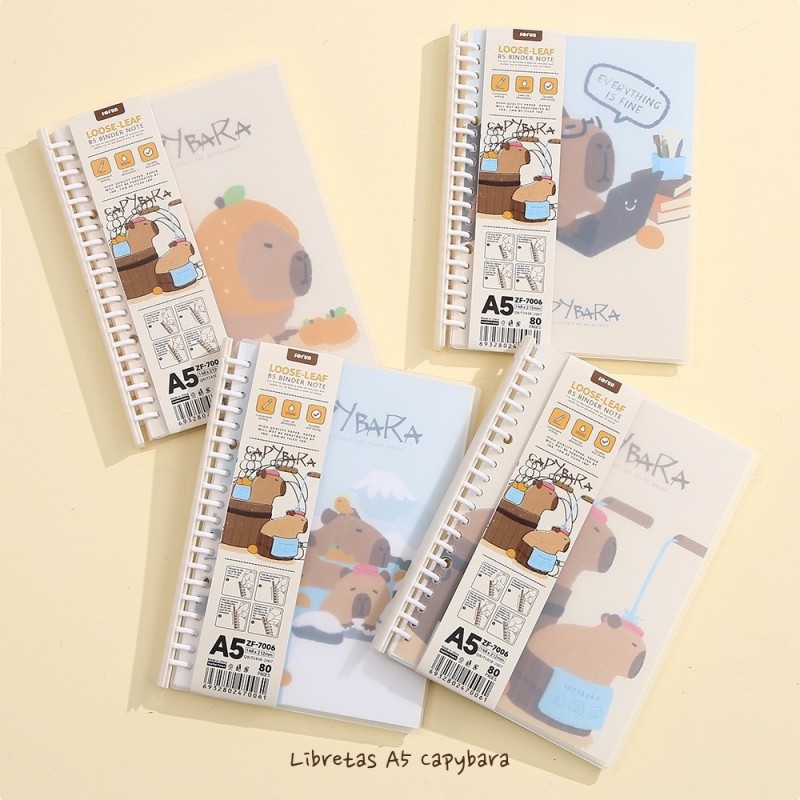 PACK 4 LIBRETAS A5 CAPYBARA BAÑO PACK 4 LIBRETAS A5 CAPYBARA BAÑO