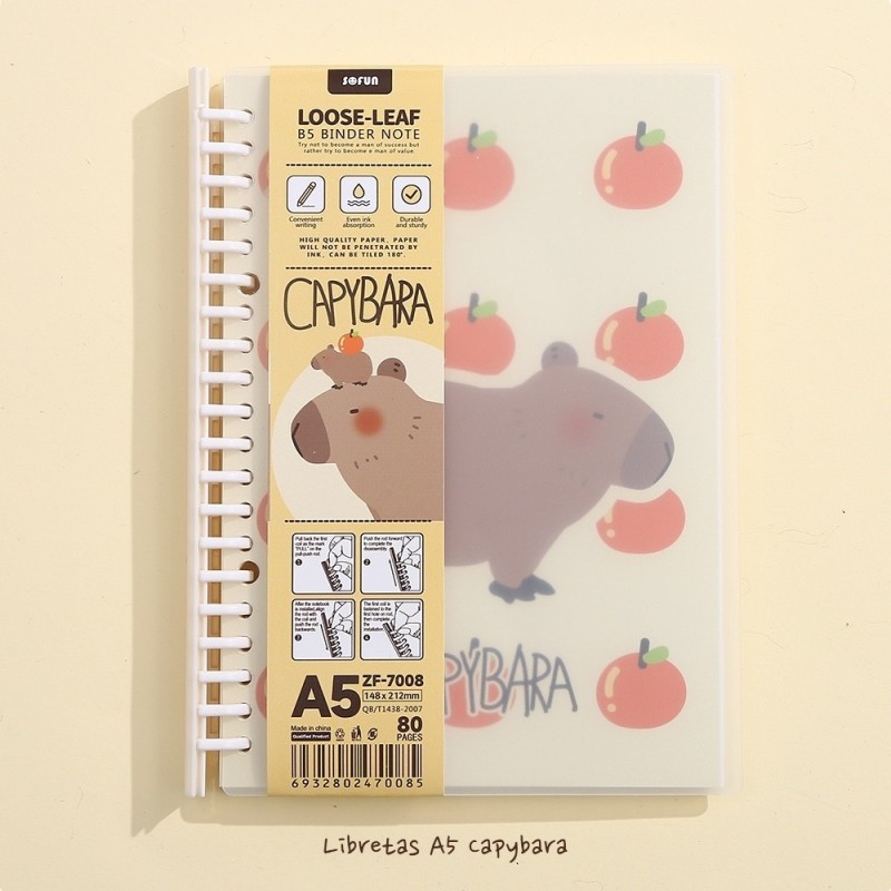 PACK 4 LIBRETAS A5 CAPYBARA FRUITS PACK 4 LIBRETAS A5 CAPYBARA FRUITS
