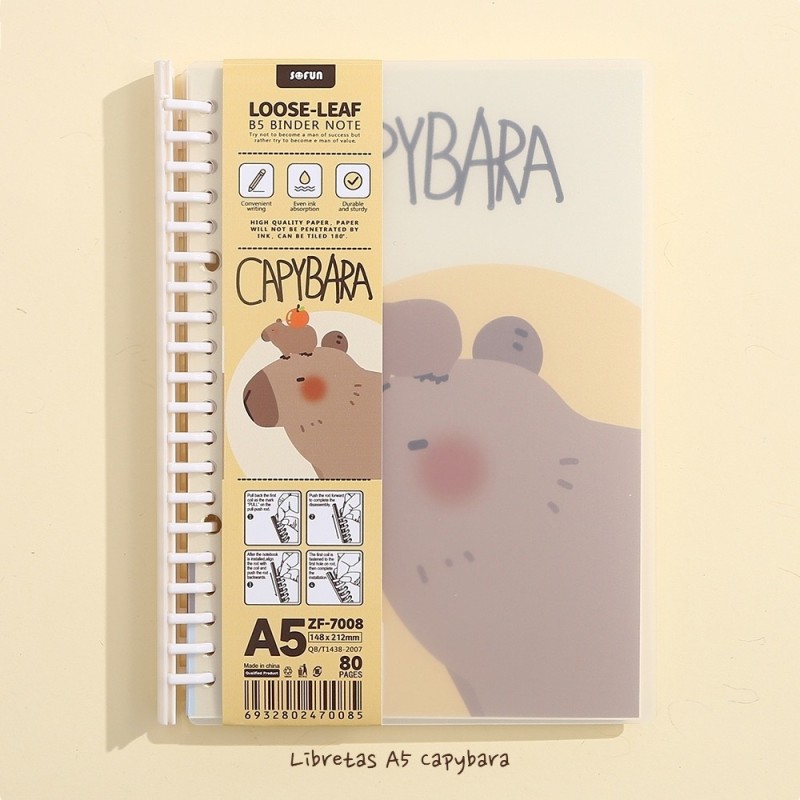 PACK 4 LIBRETAS A5 CAPYBARA FRUITS PACK 4 LIBRETAS A5 CAPYBARA FRUITS