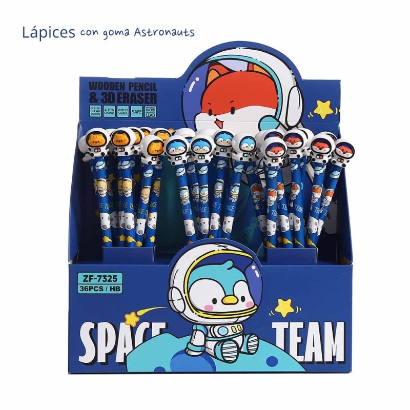 EXP.36 LAPICES CON GOMA 3D SPACE ANIMALS EXP.36 LAPICES CON GOMA 3D SPACE ANIMALS