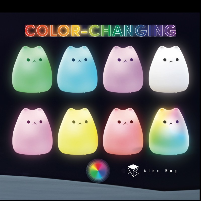 LAMPARA SILICONA CAT CAMBIO COLOR RGB LAMPARA SILICONA CAT CAMBIO COLOR RGB