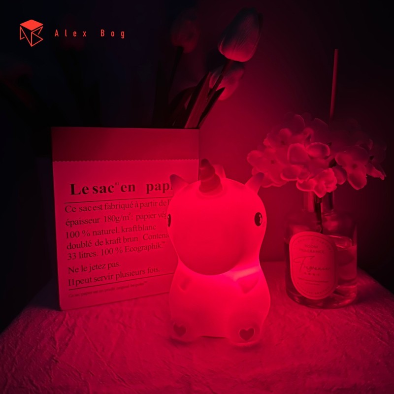 LAMPARA SILICONA UNICORN CAMBIO COLOR RGB LAMPARA SILICONA UNICORN CAMBIO COLOR RGB