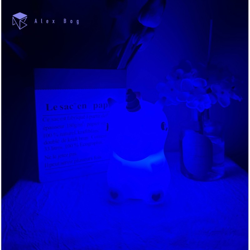 LAMPARA SILICONA UNICORN CAMBIO COLOR RGB LAMPARA SILICONA UNICORN CAMBIO COLOR RGB