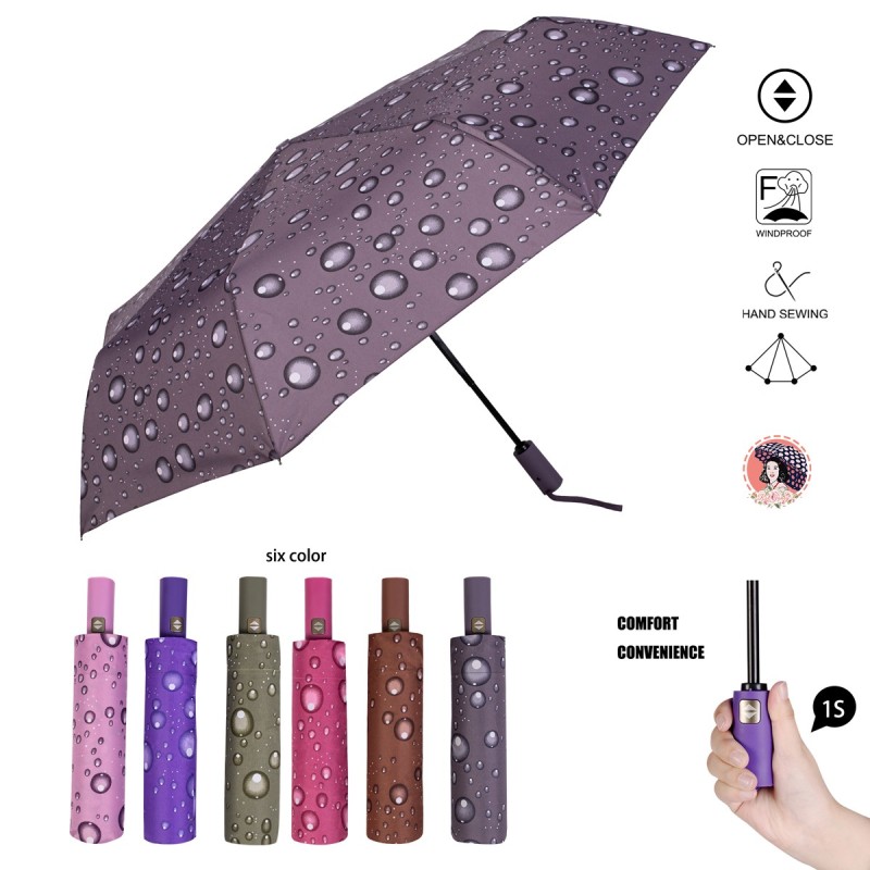 PARAGUAS AUT.PLEGABLE 6 COL.GOTAS LLUVIA PARAGUAS AUT.PLEGABLE 6 COL.GOTAS LLUVIA