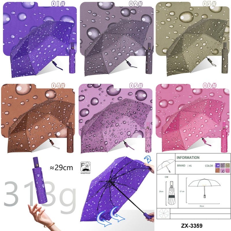 PARAGUAS AUT.PLEGABLE 6 COL.GOTAS LLUVIA PARAGUAS AUT.PLEGABLE 6 COL.GOTAS LLUVIA
