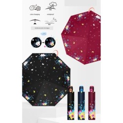 PARAGUAS PLEGABLE AUT. CAMBIO COLOR FLOWERS 3 COL