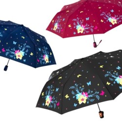 PARAGUAS PLEGABLE AUT. CAMBIO COLOR FLOWERS 3 COL PARAGUAS PLEGABLE AUT. CAMBIO COLOR FLOWERS 3 COL