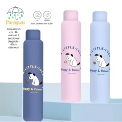 PARAGUAS AUT. PLEGABLE MANGO RUBER PUPPY 3 COL. PARAGUAS AUT. PLEGABLE MANGO RUBER PUPPY 3 COL.