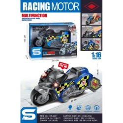 MOTO MULTIFUNCION ESCALA 1:16 LUZ Y SONIDO POLICIA