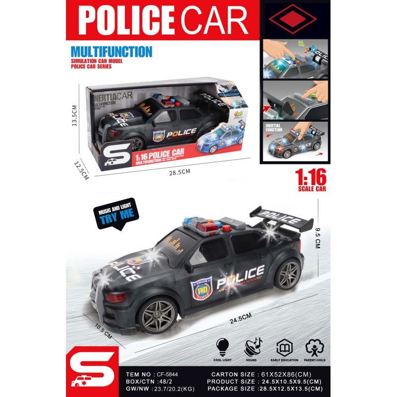 COCHE POLICIA MULTIFUNCION LUZ Y SONIDO ESC.1:16 COCHE POLICIA MULTIFUNCION LUZ Y SONIDO ESC.1:16