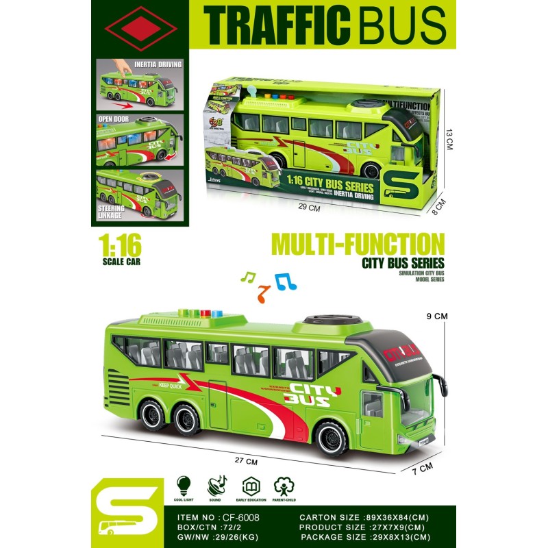 CITY BUS MULTIFUNCION VERDE LUZ Y SONIDO CITY BUS MULTIFUNCION VERDE LUZ Y SONIDO