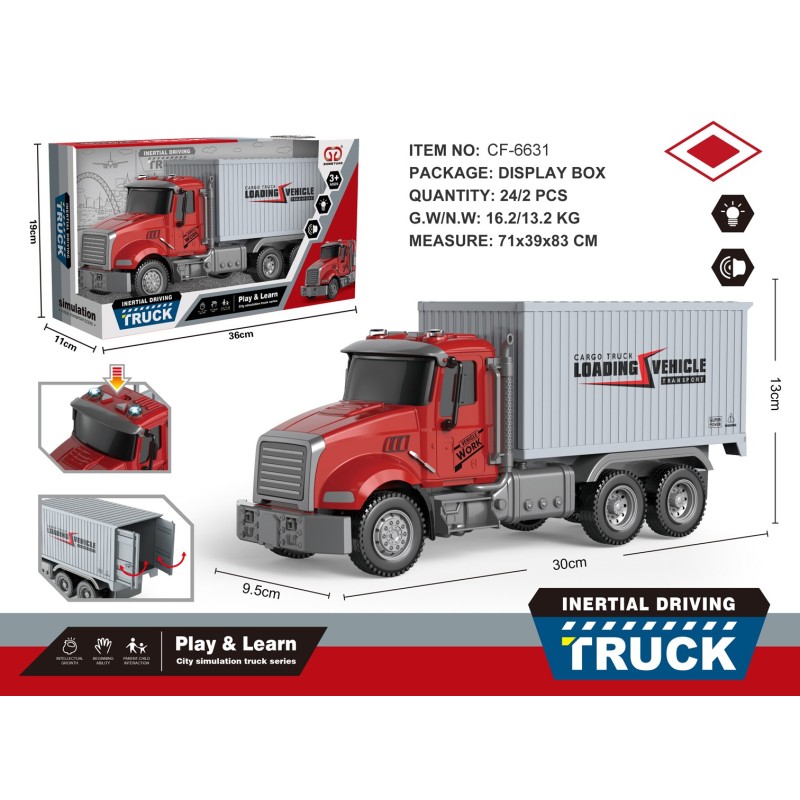 CAMION CONTENEDOR CON LUZ Y SONIDO CAMION CONTENEDOR CON LUZ Y SONIDO