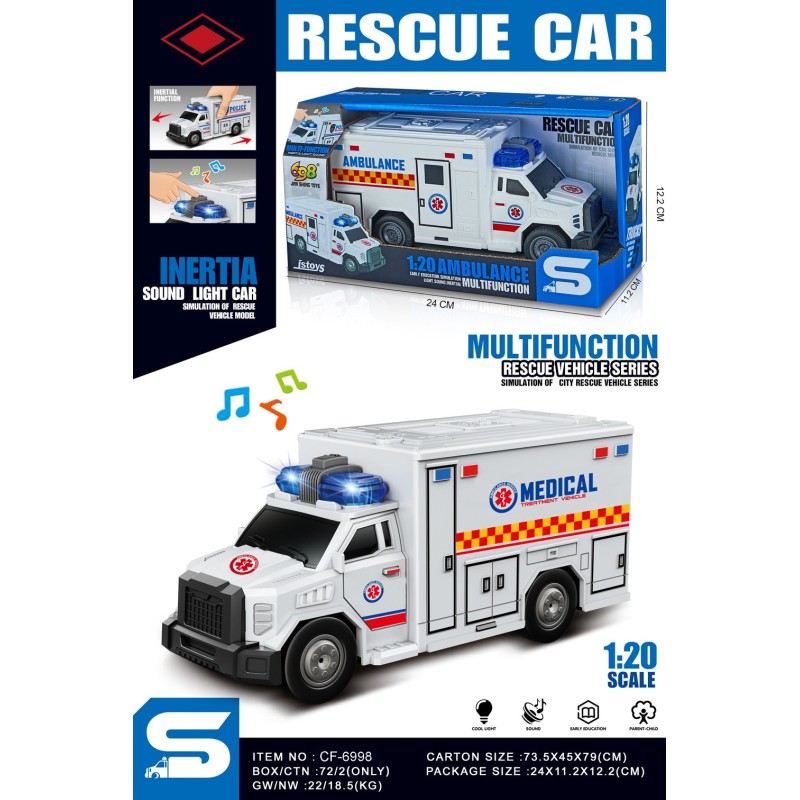 AMBULANCIA LUZ Y SONIDO ESCALA 1:20 AMBULANCIA LUZ Y SONIDO ESCALA 1:20