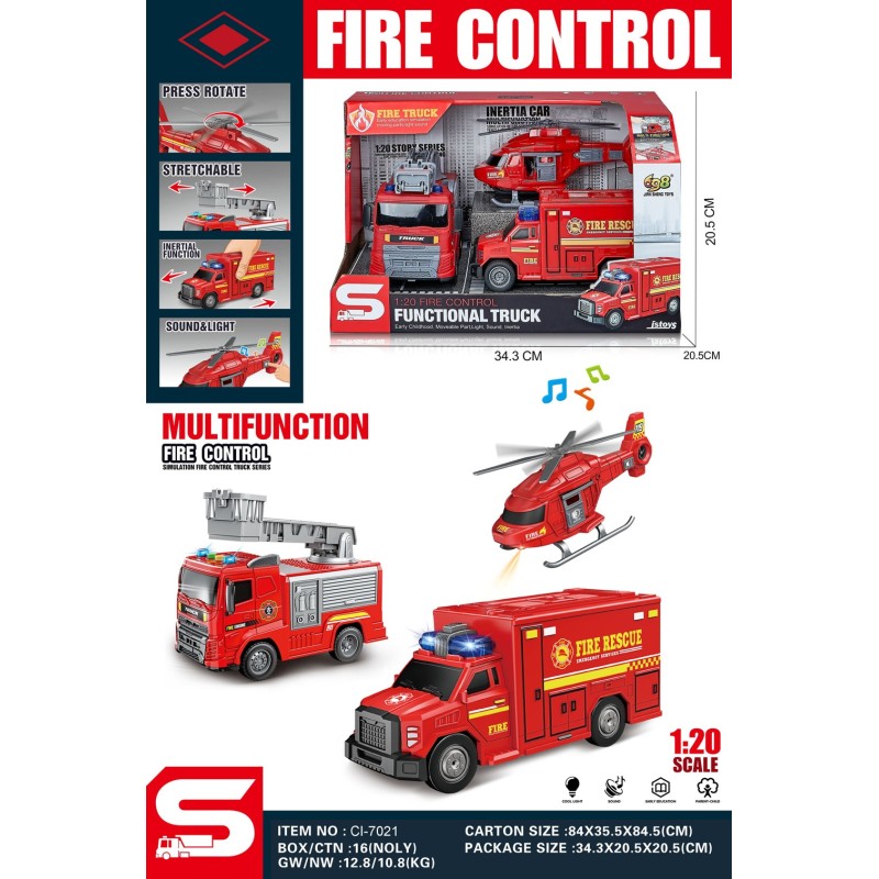 SET 3 VEHICULOS BOMBEROS LUZ Y SONIDO SET 3 VEHICULOS BOMBEROS LUZ Y SONIDO