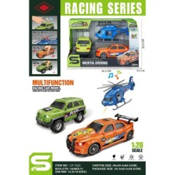 SET 3 VEHICULOS RACING CAR LUZ Y SONIDO