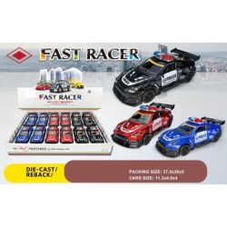 EXP.12 COCHES POLICIA PULL BACK ESCALA 1:36,3 COL.