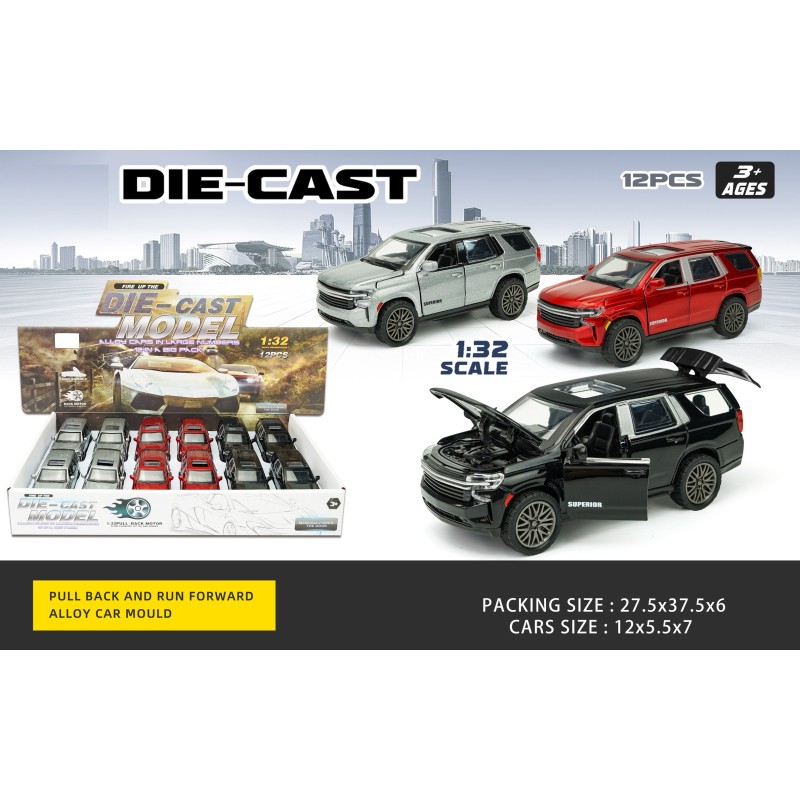 EXP.12 COCHES SUV ESCALA 1:32 PULL BACK,3 COLORES EXP.12 COCHES SUV ESCALA 1:32 PULL BACK,3 COLORES