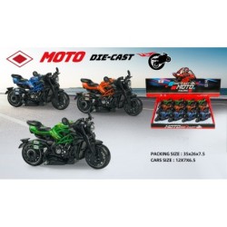 EXP.12 MOTOS RACING ESCALA 1:14 PULL BACK,3 COL.