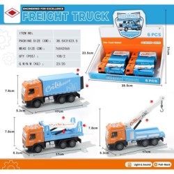 EXP.6 CAMIONES CITY PULL BACK LUZ Y SONIDO ,3 MOD.