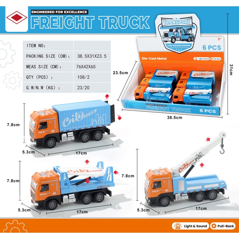 EXP.6 CAMIONES CITY PULL BACK LUZ Y SONIDO ,3 MOD. EXP.6 CAMIONES CITY PULL BACK LUZ Y SONIDO ,3 MOD.