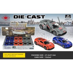 EXP.12 COCHES PULL BACK ESCALA 1:32 SPORT,3 COL.