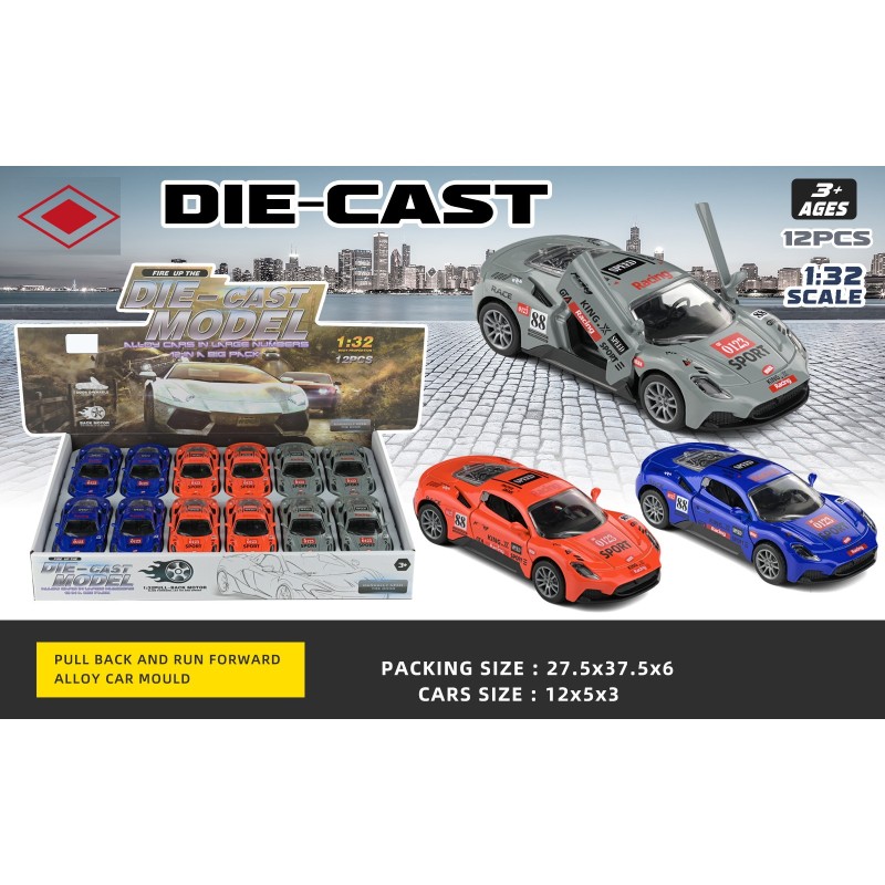 EXP.12 COCHES PULL BACK ESCALA 1:32 SPORT,3 COL. EXP.12 COCHES PULL BACK ESCALA 1:32 SPORT,3 COL.