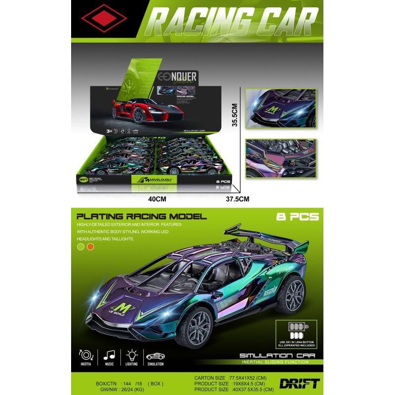 EXP.8 COCHES RALLY PLATING RACER LUZ Y SONIDO EXP.8 COCHES RALLY PLATING RACER LUZ Y SONIDO