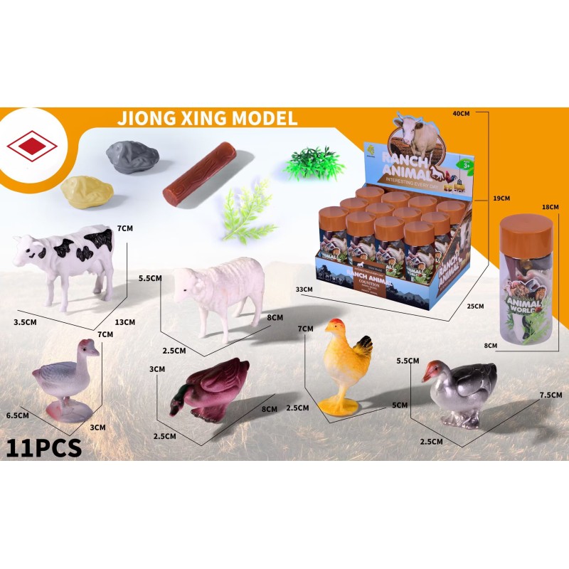 EXP.12 TUBOS CON ANIMALES DE LA GRANJA ,6 MODELOS EXP.12 TUBOS CON ANIMALES DE LA GRANJA ,6 MODELOS