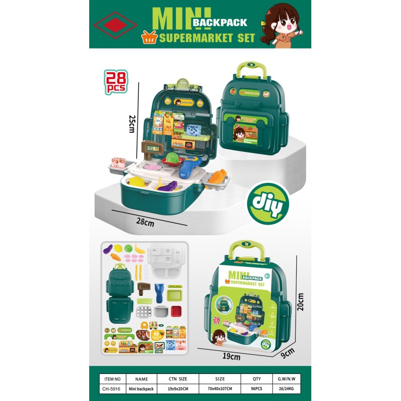 MALETITA CON ASA 28 PIEZAS SUPERMARKET MALETITA CON ASA 28 PIEZAS SUPERMARKET