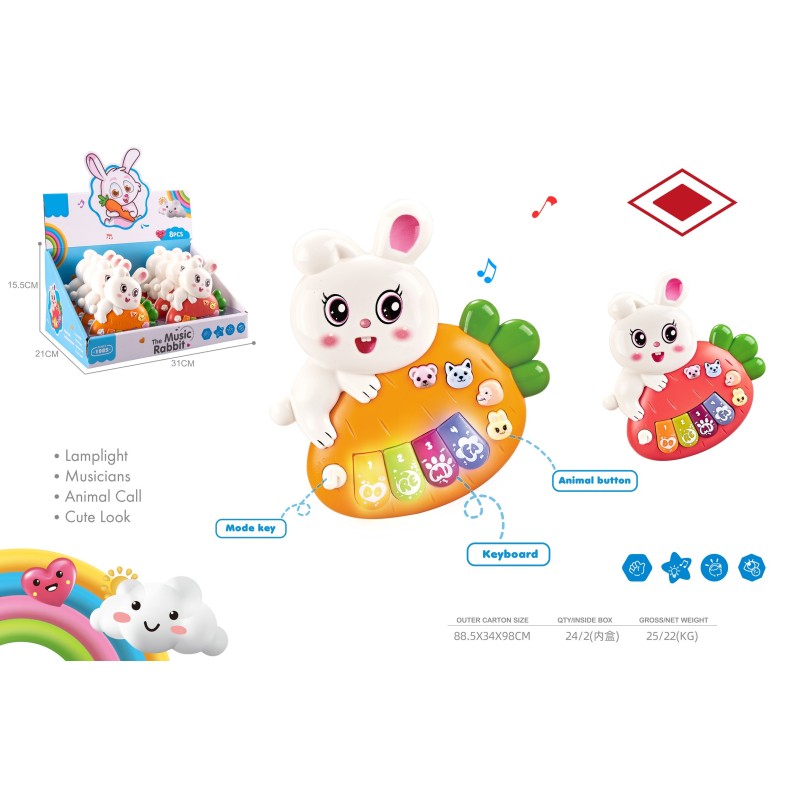 EXP.8 RABBIT PIANO CON LUZ Y SONIDO EXP.8 RABBIT PIANO CON LUZ Y SONIDO