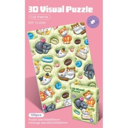 PUZZLE 3 D VISUAL ESPACE,DINOS,CATS