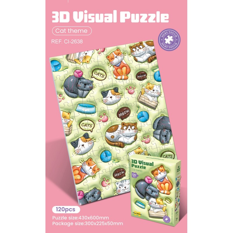 PUZZLE 3 D VISUAL ESPACE,DINOS,CATS PUZZLE 3 D VISUAL ESPACE,DINOS,CATS
