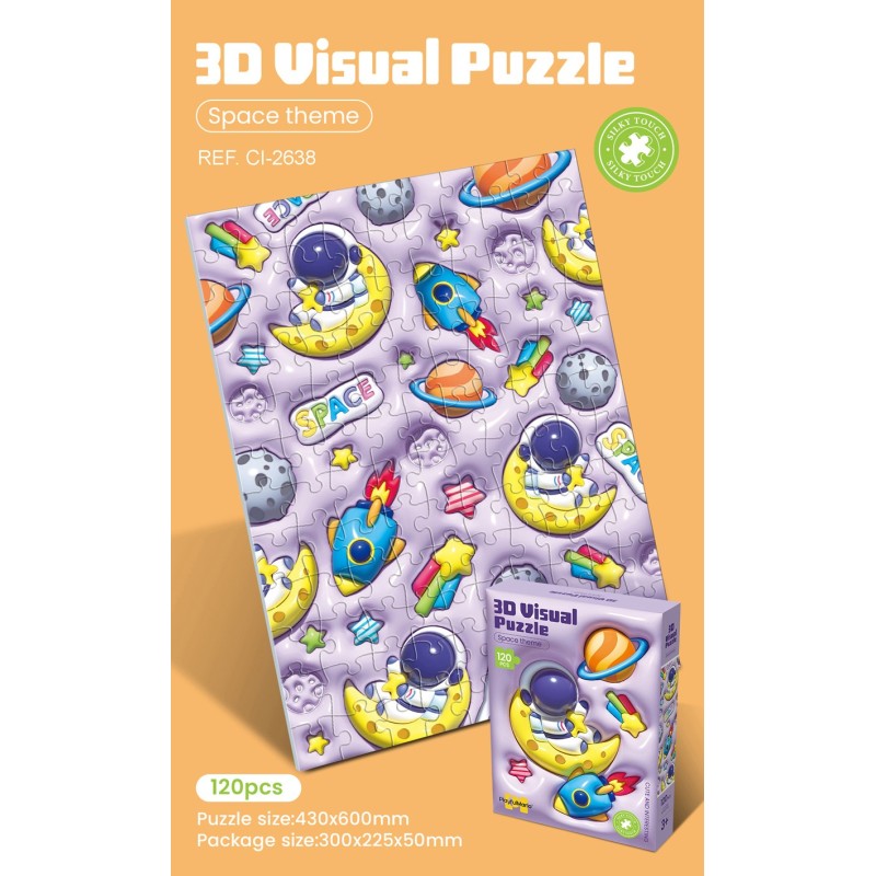 PUZZLE 3 D VISUAL ESPACE,DINOS,CATS PUZZLE 3 D VISUAL ESPACE,DINOS,CATS