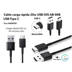 CABLE DE CARGA USB-C PARA ANDROID 9,5 x 6,5 x 2,5 cm CABLE DE CARGA USB-C PARA ANDROID 9,5 x 6,5 x 2,5 cm