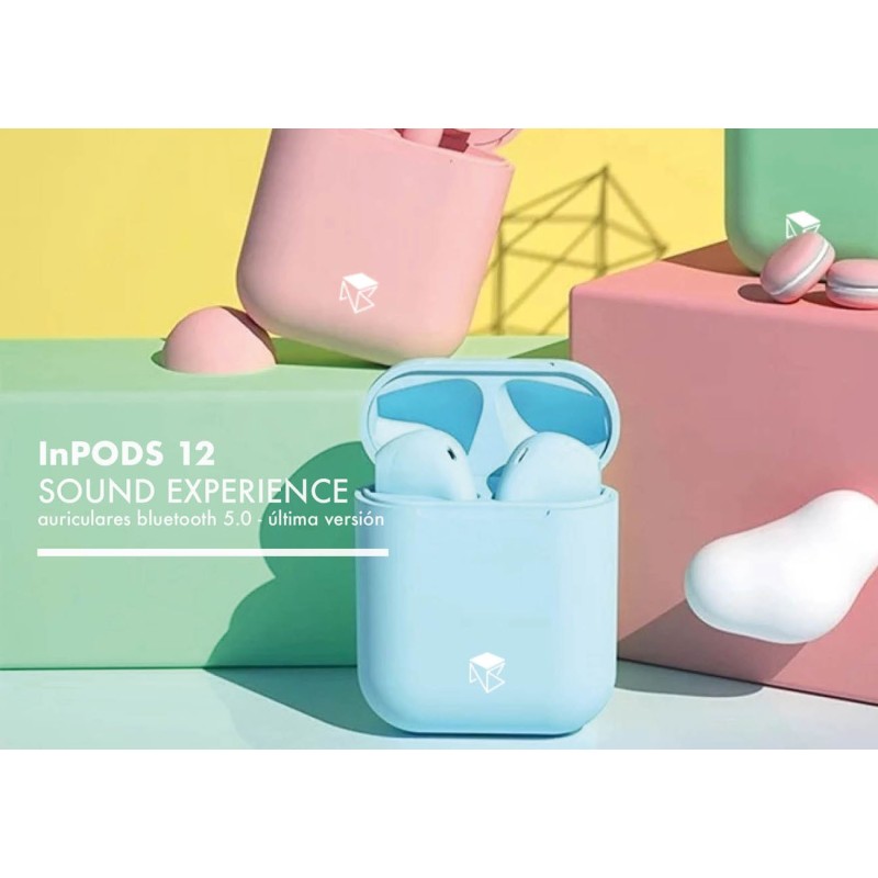 AURICULARES INPODS 12 BLUETOTH 5.0 8 COL. 5,5 x 4,3 x 2 cm. AURICULARES INPODS 12 BLUETOTH 5.0 8 COL. 5,5 x 4,3 x 2 cm.